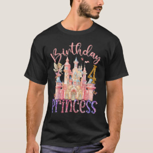 4th Birthday Princess Fairy 4 Years Old Fairytale  T-Shirt