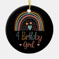 4th Birthday Rainbow Countdown 4 Year old Birthday