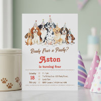 4th Birthday Ready Four a Pawty Puppy Dog Theme