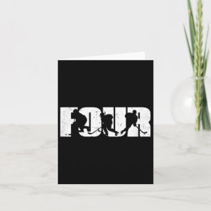 4th Birthday Retro Ice Hockey 4 Years Old Boy Girl Card