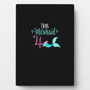 4th Birthday Shirt Mermaid Girl Party Cute THIS ME Plaque