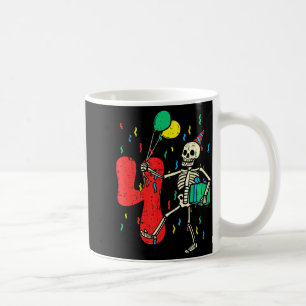 4th Birthday Skeleton Halloween 4 Year Old Funny Coffee Mug