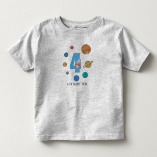 4th Birthday Solar System Planets Toddler T-shirt