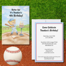4th Birthday Tee Ball Teddy Bear Baseball