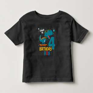 4th Birthday Trex Boy 4 years old Toddler T-shirt