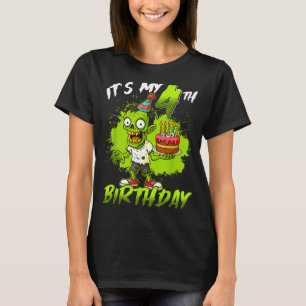 4th Birthday Zombie 4 Years Old Happy Halloween T-Shirt