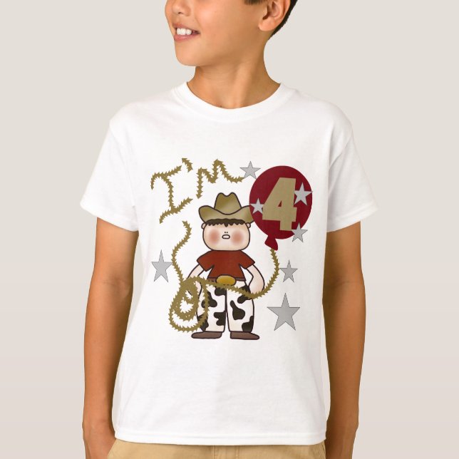 4th Cowboy Birthday Tshirts and Gifts (Front)