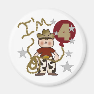 4th Cowboy Birthday Tshirts and Gifts Magnet