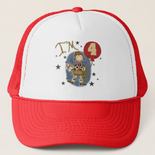 4th Cowgirl Birthday Tshirts and Gifts Trucker Hat
