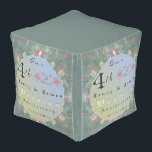 4th Floral Wedding Anniversary Cube Pouf<br><div class="desc">Are you looking for the right 4th floral wedding anniversary pouf? Perhaps my unique floral graphics will be just the thing you're looking for!</div>