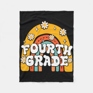 4th Fourth Grade First Day School Back To School T Fleece Blanket