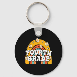 4th Fourth Grade First Day School Back To School T Keychain