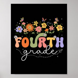 4th Fourth Grade Teacher Wildflower Ck To School F Poster