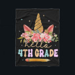 4th Fourth Grade Unicorn First Day Of School Back  Fleece Blanket<br><div class="desc">4th Fourth Grade Unicorn First Day Of School Back To School</div>