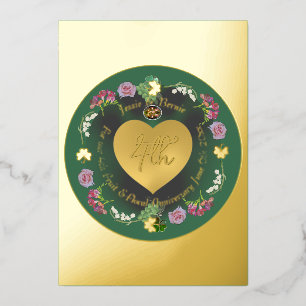 4th Fruit & Floral Anniversary Foil Invite Card