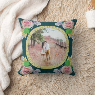 4th Fruit & Floral Wedding Anniversary Throw Pillow