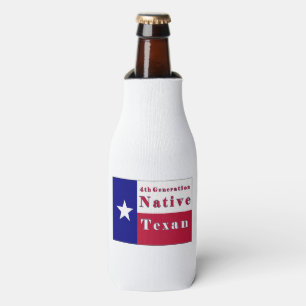4th Generation Native Texan Flag Bottle Cooler