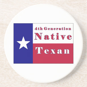 4th Generation Native Texan Flag Coaster