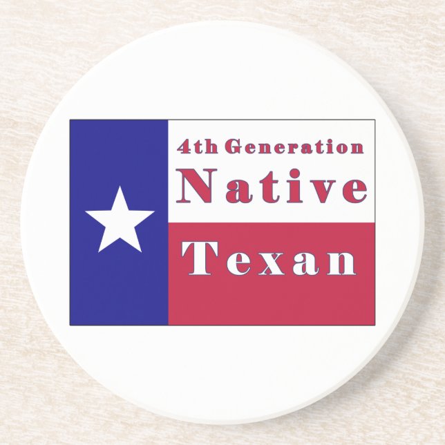 4th Generation Native Texan Flag Coaster (Front)