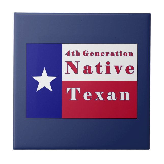 4th Generation Native Texan Flag Tile (Front)