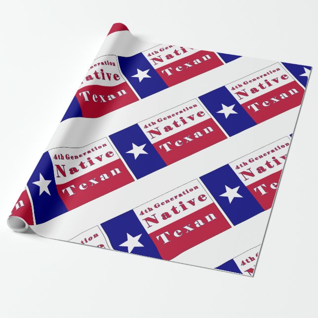 4th Generation Native Texan Flag Wrapping Paper (Unrolled)