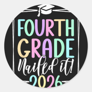 4th Grade 2026 Fourth Grade Graduation _2  Classic Round Sticker