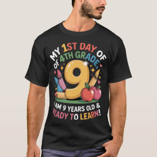 4th Grade Back to First Day of School Boys Girl v T-Shirt