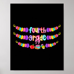 4th Grade Back To School Bracelet Teacher Girls Ki Poster
