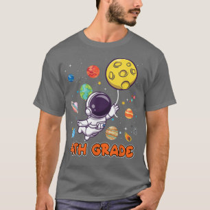 4th Grade Birthday Boy Tee Astronaut Fourth Grade