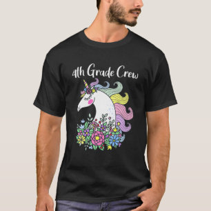 4Th Grade Crew Back To School Unicorn T-Shirt