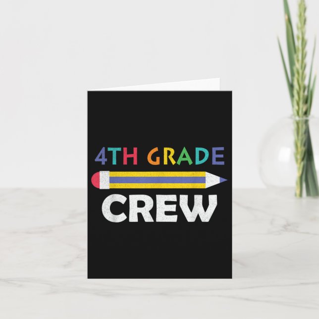 4th Grade Crew Cute Back To School  Card (Front)