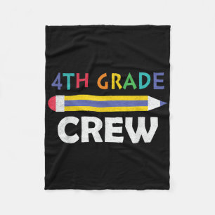 4th Grade Crew Cute Back To School Fleece Blanket