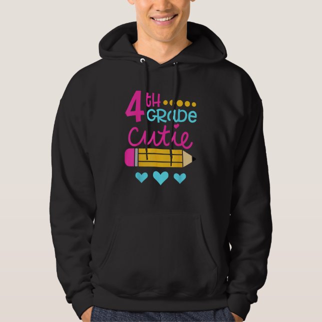 4th Grade Cutie First Day of School Back to School Hoodie (Front)