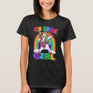 4th Grade Girl Dabbing Unicorn Back to School Kids T-Shirt