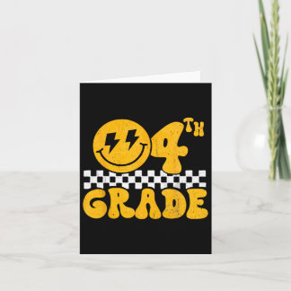 4th Grade Groovy Smile Face Fourth Grade Teacher B Card