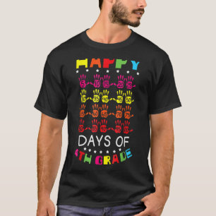 4th Grade Hands Colourful Happy 100th Days 100 Day T-Shirt