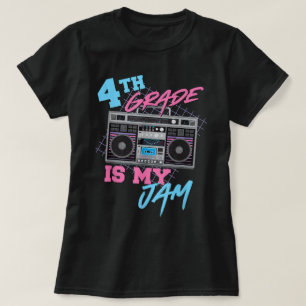 4th Grade Is My Jam Vintage 80s Boombox Teacher T-Shirt