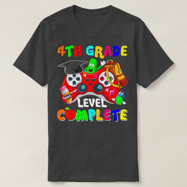 4th Grade Level Complete Game Controllers  Graduat T-Shirt (Design Front)
