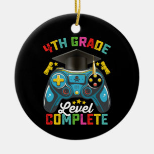 4th Grade Level Complete Graduation Gaming Gamer Ceramic Ornament