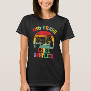 4th Grade Level Complete groovy Last Day Of School T-Shirt
