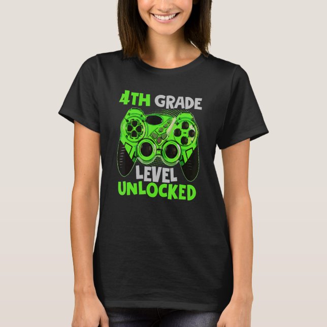 4th Grade Level Unlocked Back To School Boys Kids  T-Shirt (Front)