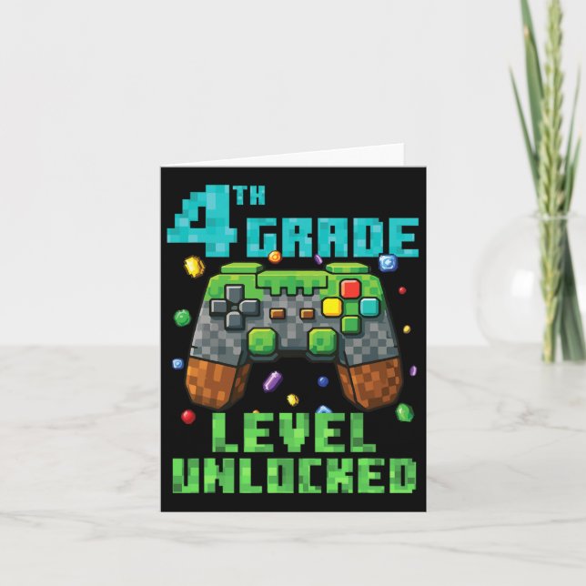 4th Grade Level Unlocked Gamer Controller Back To  Card (Front)