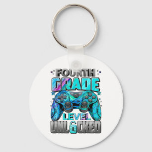 4th Grade Level Unlocked Gaming Gamer Boys Back To Keychain