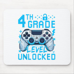 4th Grade Level Unlocked Video Game First Day Boy Mouse Pad