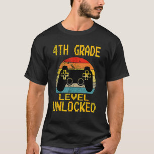 4th Grade Level Unlocked Video Gamer Back To Schoo T-Shirt