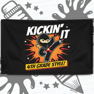 4th Grade Ninja Kick First Day Back To School Banner