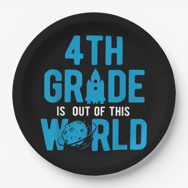 4th Grade Out Of This World Science Space Paper Plate (Front)
