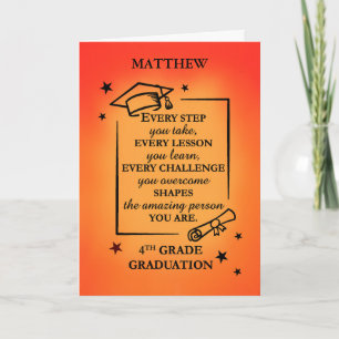 4th Grade Personalize Graduate Inspirational Quote Card