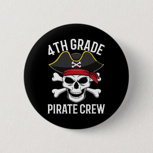 4th Grade Pirate Crew Halloween Costume Student Te 2 Inch Round Button