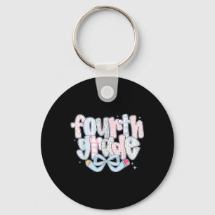 4th Grade Preppy Coquette Bow Girly Back To School Keychain